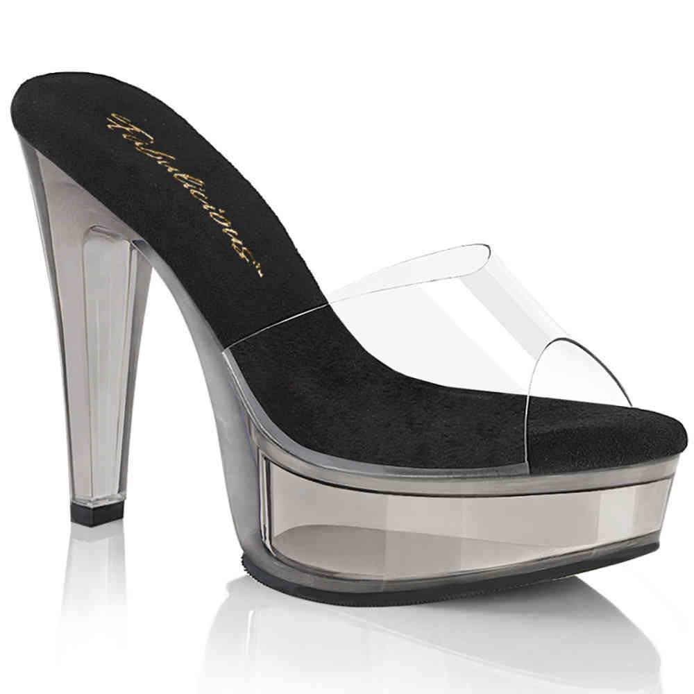 Fabulicious - MARTINI501 Pantoletten mit Absatz - Schwarz/Transparent Product image